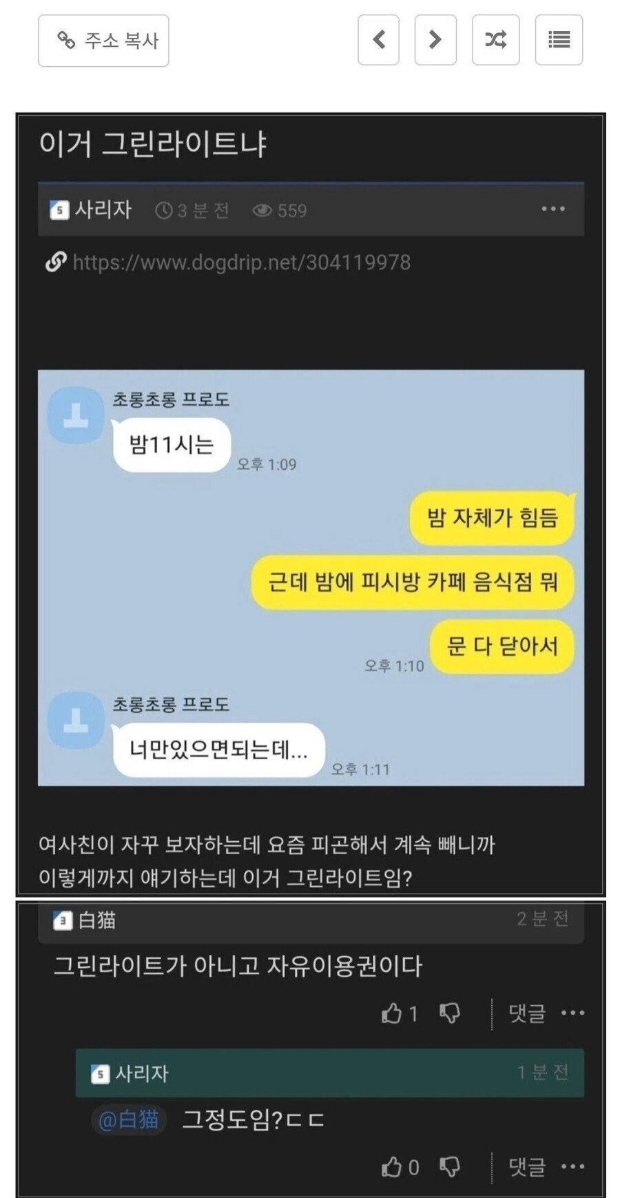 여사친 자유이용권 끊은 후기