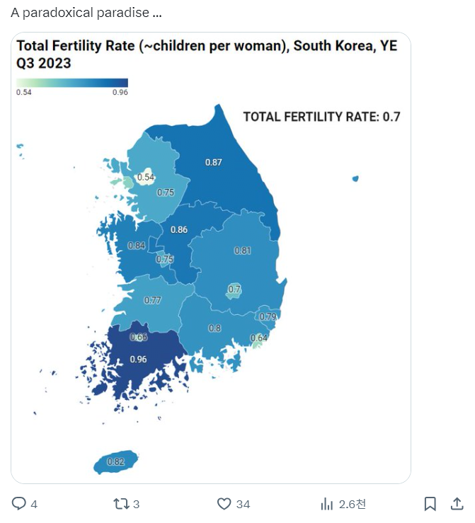 일론머스크가 남북한 밤 사진을 X에 올렸을때 반응들