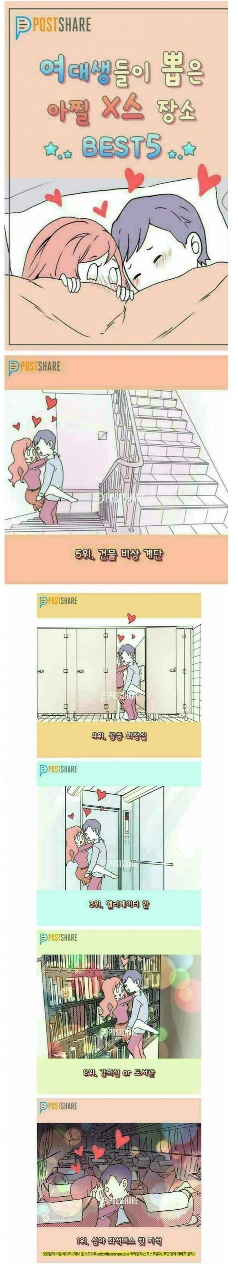 여대생들이 뽑은 아찔한 ㅅㅅ 장소